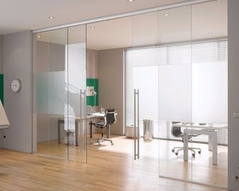 Conference Room Decorative Aluminum Clear Glass Sliding Partition Walls