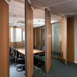 Wood Sound Absorption Flexible Sliding Partitions Walls 85mm For Office And Meeting Room
