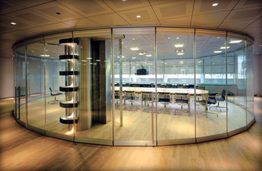 Aluminum Track Profile For Double Glass Acoustic Folding Movable Office Glass Partitions Wall