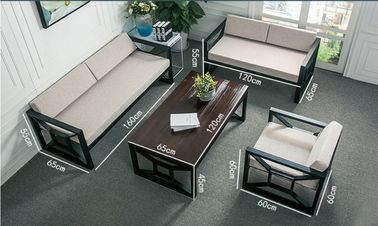Durable Fabric Office Furniture Sofa  With Stainless Steel Legs For Rest Area
