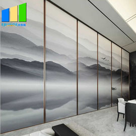 65mm Thickness Wood Folding Partition Walls Room Divider With Aluminum Frame