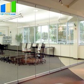 Collapsible Movable Partition Walls / Clamp Frameless Glass Partition Wall For Conference Center