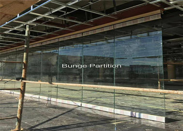 Pakistan Exhibition Show Room Folding Glass Partition Wall Under A Steel Beam Install