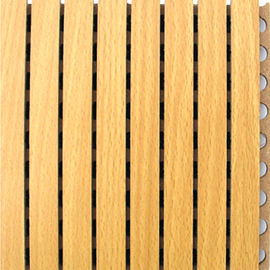 Theater Soundproof Wooden Grooved Acoustic Panel Slotted Board Veneer Surface