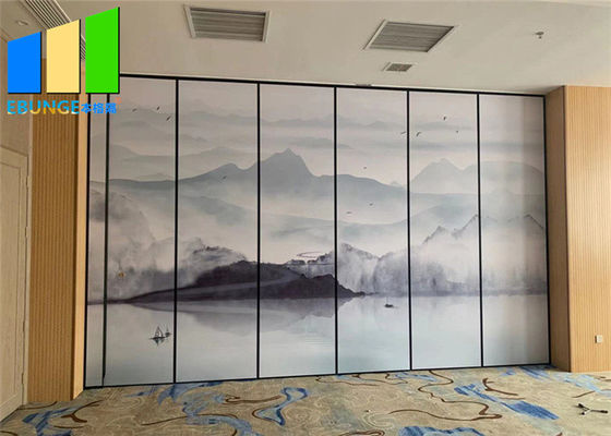 Floor To Ceiling Fabric Printed Office Wall Panel Sound Proof Folding Sliding Partition